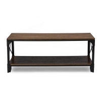 Baxton Studio YLX-2694 CT Greyson Vintage Industrial Antique Bronze Occasional Cocktail Coffee Table